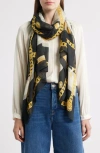 Kurt Geiger London Chain Charm Square Scarf
