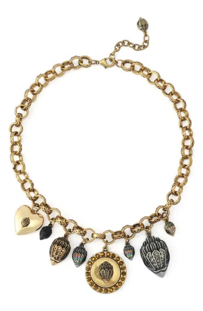 Kurt Geiger London Charm Bib Necklace In Gold