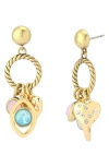 Kurt Geiger London Charm Drop Earrings In Gold