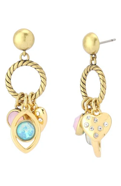 Kurt Geiger London Charm Drop Earrings In Gold