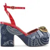 Kurt Geiger London Chelsea Ankle Strap Platform Pump In Blue