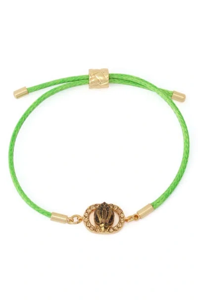 Kurt Geiger London Chelsea Eagle Adjustable Cord Bracelet In Neutral