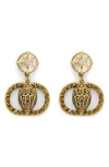 Kurt Geiger London Chelsea Eagle Crystal Drop Earrings In Gold