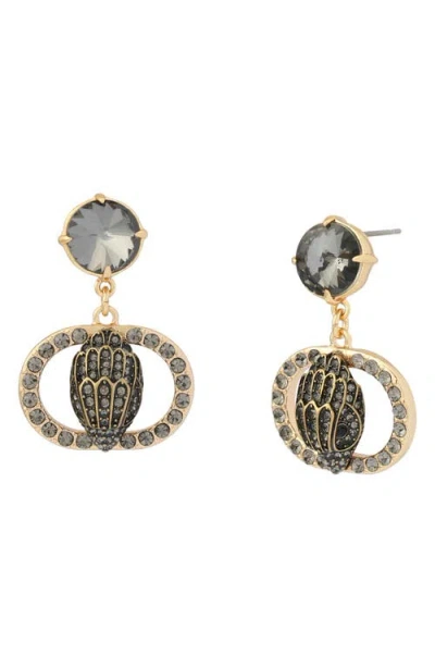 Kurt Geiger London Chelsea Eagle Crystal Drop Earrings In Gold