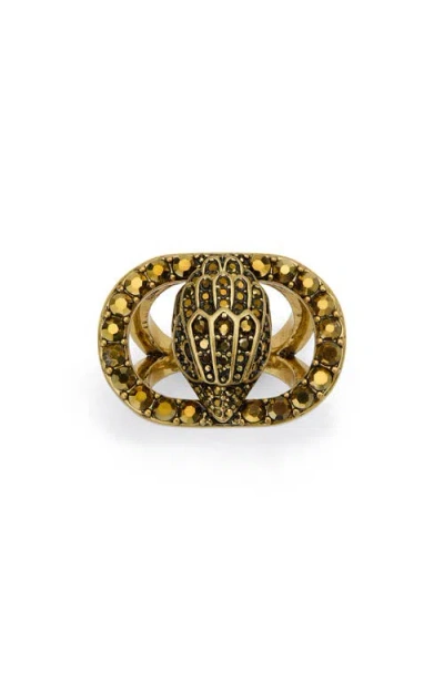 Kurt Geiger London Chelsea Eagle Cutout Ring In Gold