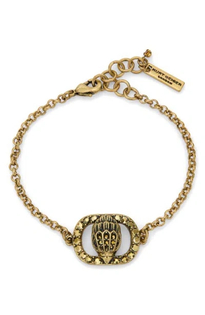 Kurt Geiger London Chelsea Eagle Head Bracelet In Gold