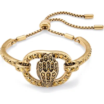 Kurt Geiger London Chelsea Eagle Head Slider Cuff Bracelet In Gold