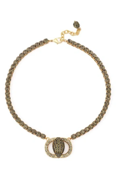 Kurt Geiger London Chelsea Eagle Head Tennis Necklace In Gold