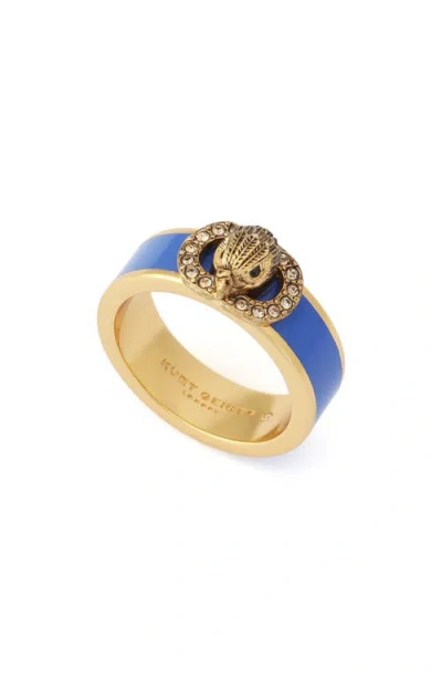 Kurt Geiger London Chelsea Enamel Band Ring In Cobalt Blue