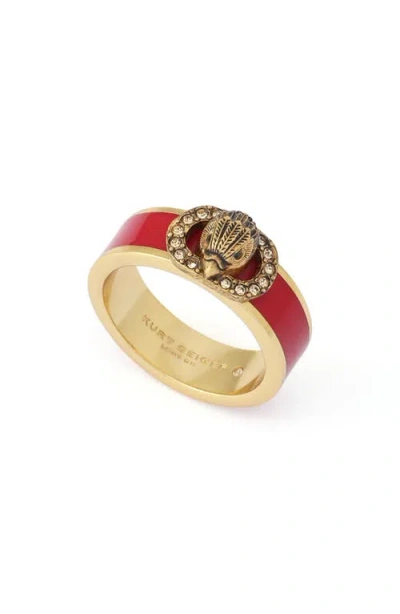 Kurt Geiger London Chelsea Enamel Band Ring In Red
