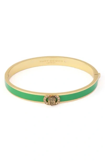 Kurt Geiger London Chelsea Enamel Hinged Bangle In Green