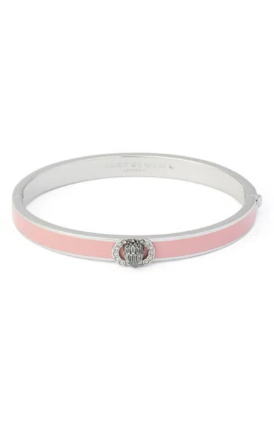 Kurt Geiger London Chelsea Enamel Hinged Bangle In Light Pink