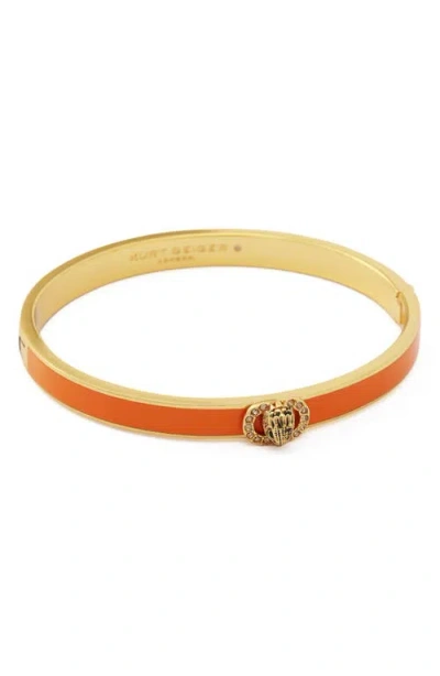 Kurt Geiger London Chelsea Enamel Hinged Bangle In Orange