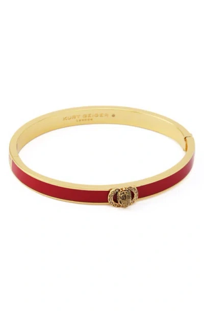 Kurt Geiger London Chelsea Enamel Hinged Bangle In Red