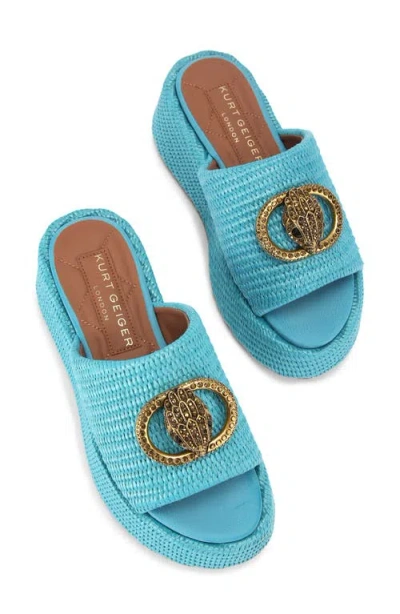Kurt Geiger London Chelsea Flatform Slide Sandal In Blue