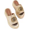 Kurt Geiger London Chelsea Flatform Slide Sandal In Open Beige
