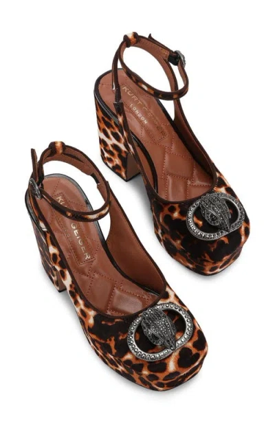 Kurt Geiger London Chelsea Genuine Calf Hair Platform Pump In Open Brown