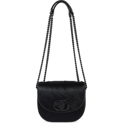 Kurt Geiger London Chelsea Genuine Calf Hair Saddle Crossbody Bag In Black