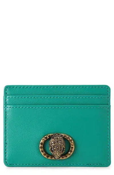 Kurt Geiger London Chelsea Leather Card Holder In Green
