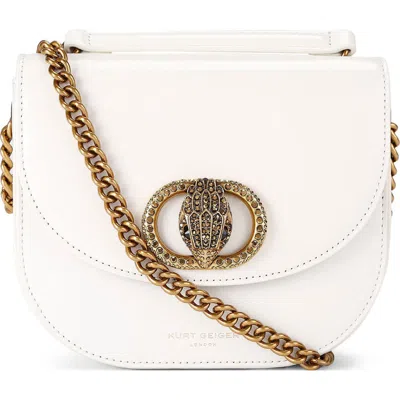 Kurt Geiger London Chelsea Leather Saddle Bag In Brown