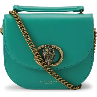 Kurt Geiger London Chelsea Leather Saddle Bag In Green