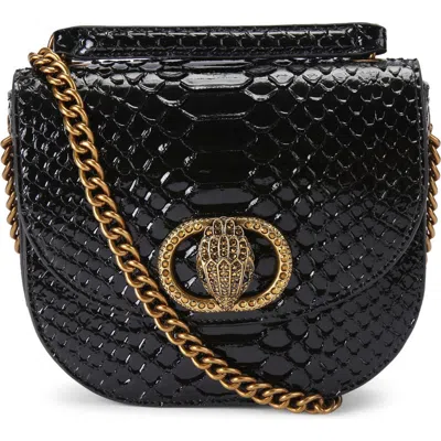 Kurt Geiger London Chelsea Leather Saddle Bag In Black