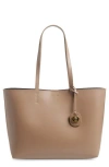 Kurt Geiger London Chelsea Leather Shopper Bag In Light Beige