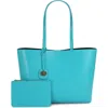 Kurt Geiger London Chelsea Leather Shopper Bag In Turquoise/aqua