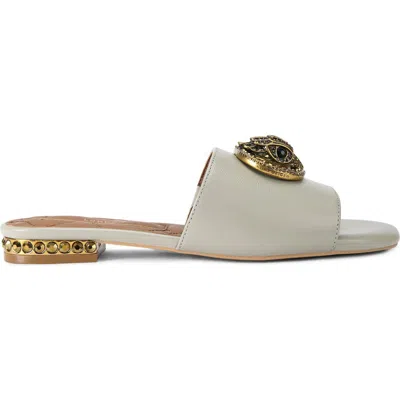 Kurt Geiger London Chelsea Leather Slide Sandal In Light/pastel Grey