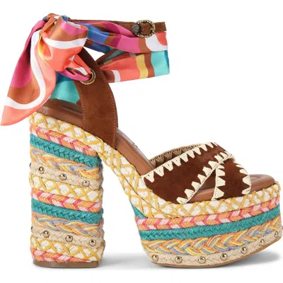 Kurt Geiger London Chelsea Platform Sandal In Brown Multi