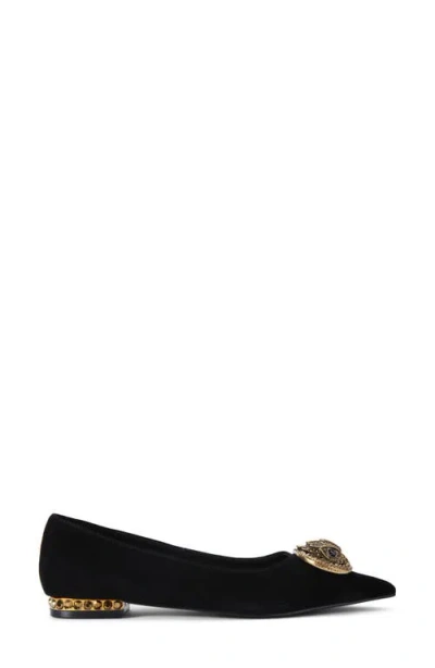Kurt Geiger London Chelsea Pointed Toe Flat In Black