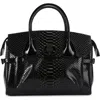 Kurt Geiger London Chelsea Snakeskin Embossed Tote In Black