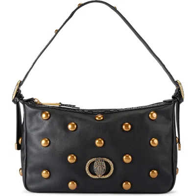 Kurt Geiger London Chelsea Stud Soft Leather Shoulder Bag In Gray