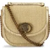 Kurt Geiger London Chelsea Woven Saddle Bag In Open Beige