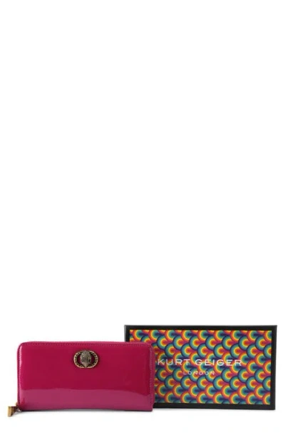 Kurt Geiger London Chelsea Zip Around Leather Wallet In Pink