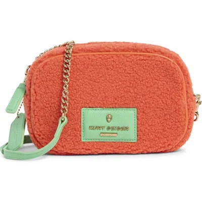 Kurt Geiger London Chiswick High Pile Fleece Camera Bag In Pink
