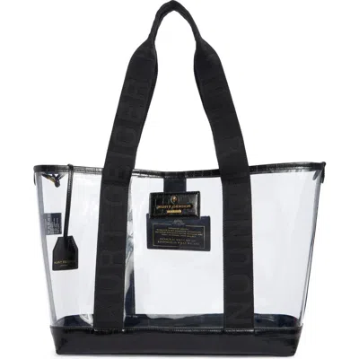 Kurt Geiger London Chiswick Large Clear Shopper In Charcoal