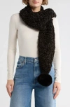 Kurt Geiger London Chunky Chenille Knit Scarf In Black