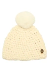 Kurt Geiger London Chunky Chenille Pompom Beanie In Neutral