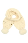 Kurt Geiger Chunky Chenille Pom Scarf In Bone