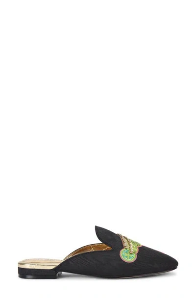 Kurt Geiger London Cocktail & Pepper Embroidered Mules In Black