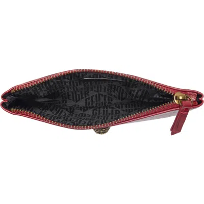 Kurt Geiger London Croc Embossed Pouch & Cardholder Set In Red