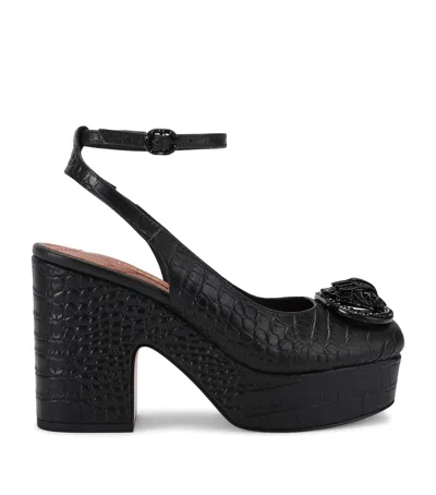 Kurt Geiger London Croc-effect Chelsea Platform Pumps In Black