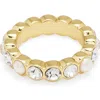 Kurt Geiger London Crystal & Faux Pearl Eternity Ring In Pearl