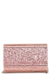Kurt Geiger London Crystal & Sequin Envelope Clutch In Light/pastel Pink