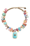Kurt Geiger London Crystal & Stone Collar Necklace In Multi