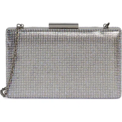 Kurt Geiger London Crystal Box Clutch In Silver