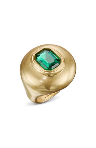 Kurt Geiger London Crystal Button Cocktail Ring In Gold