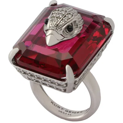 Kurt Geiger London Crystal Cocktail Ring In Gray