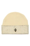 Kurt Geiger London Crystal Cuff Beanie In Nude